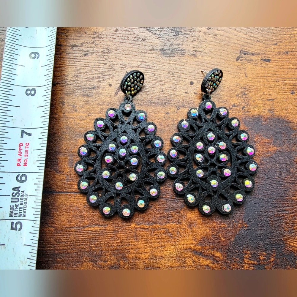 Black Wooden Earrings